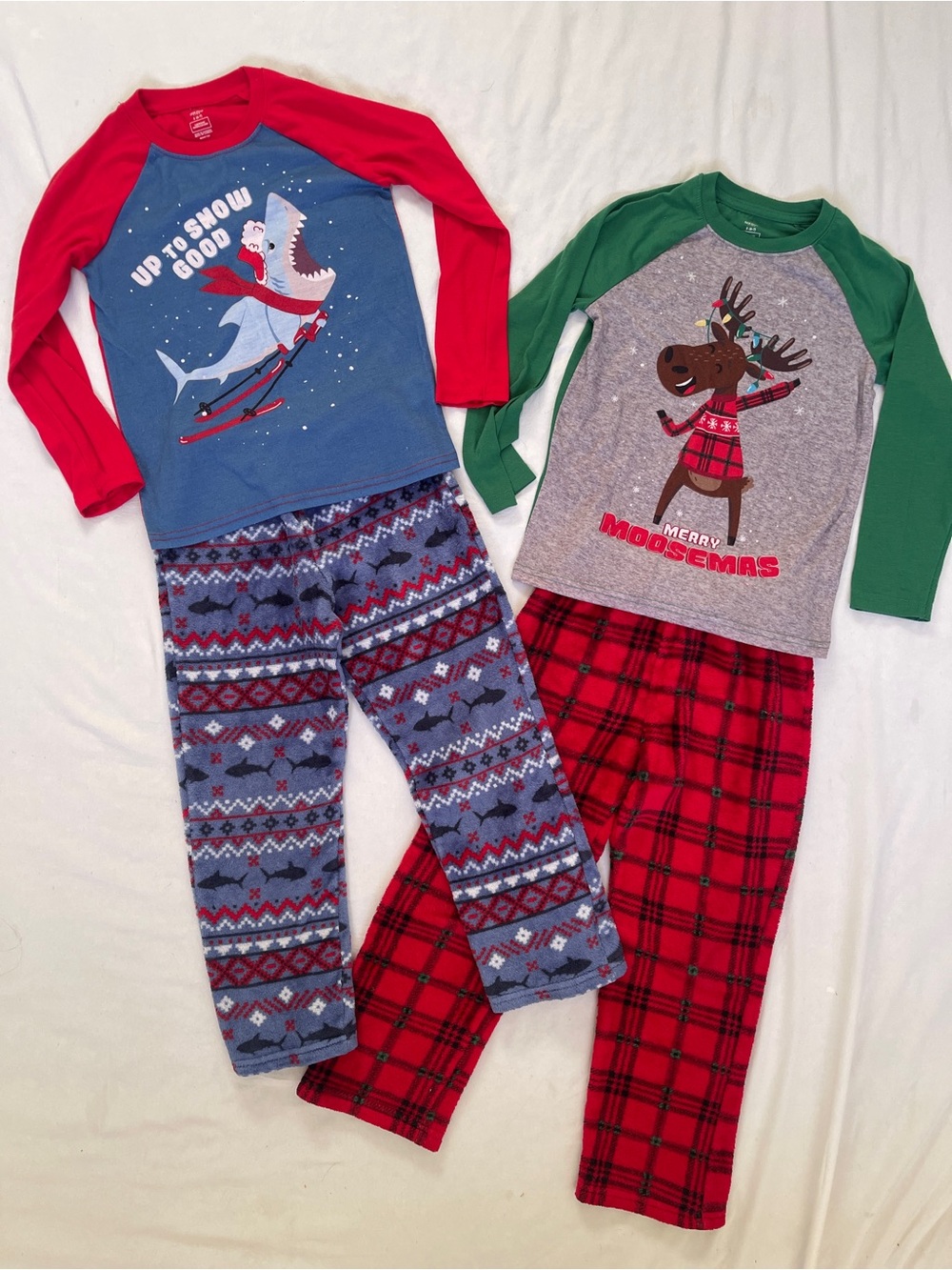 Bundle of 2 Winter two-piece Pajamas Set | Boys Small 6-7 | Holiday Time
